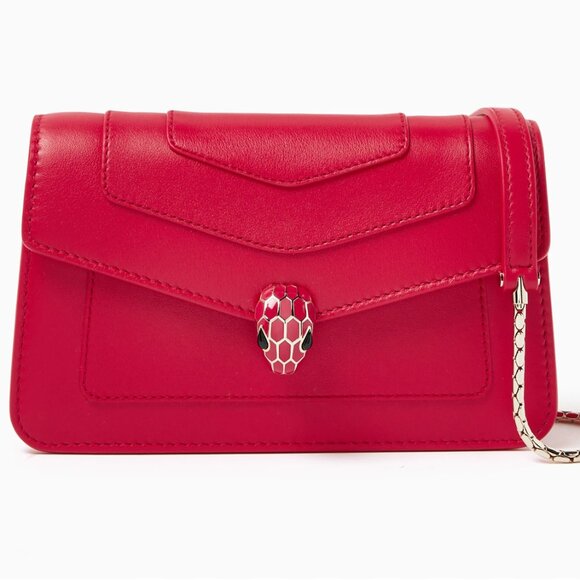 Bvlgari bulgari Serpenti Forever Chain Wallet Red - Picture 1 of 6
